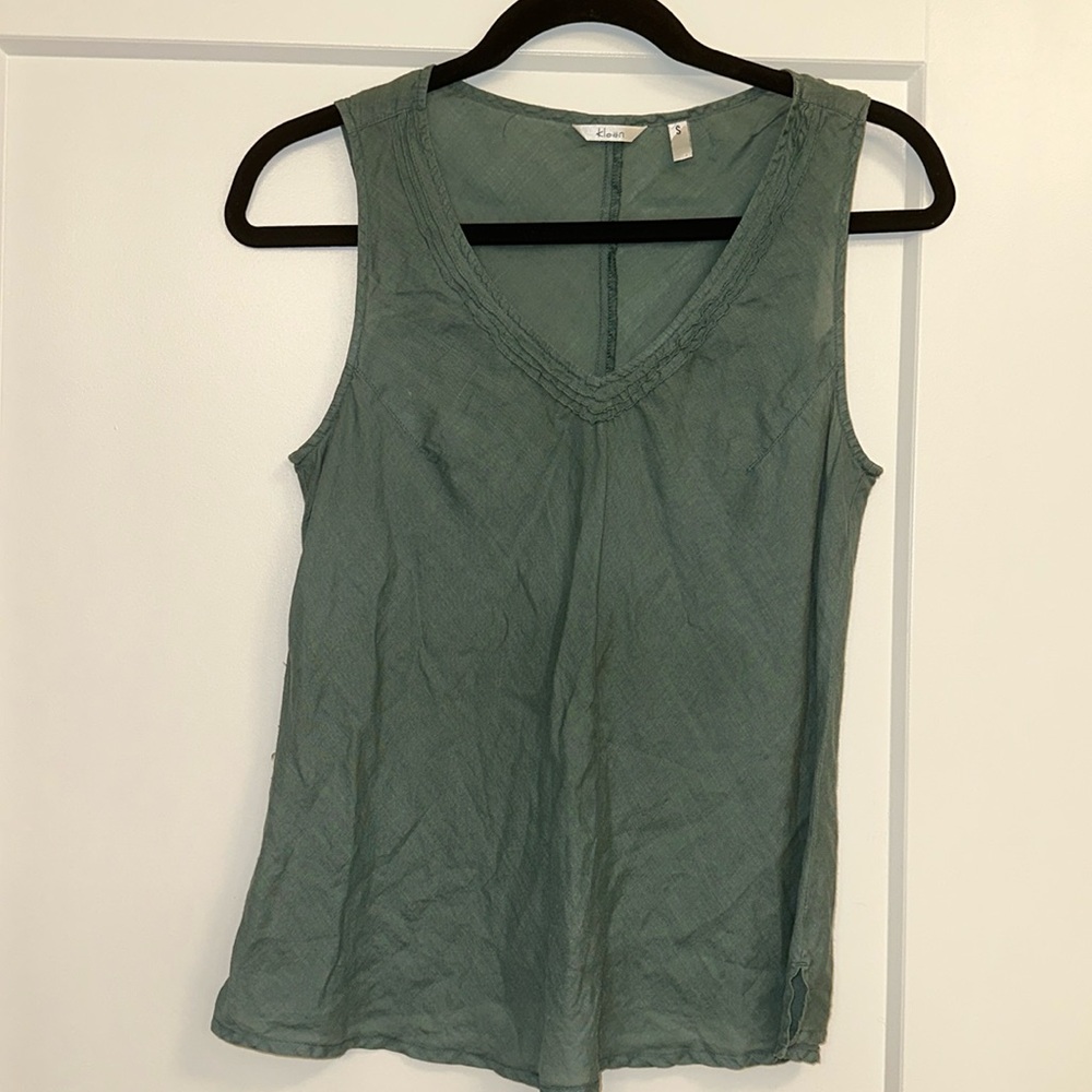 Green Linen Blouse